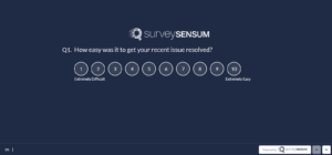 An image showing the CES survey created on the SurveySensum tool asking, how easy was it to get your recent issue resolved