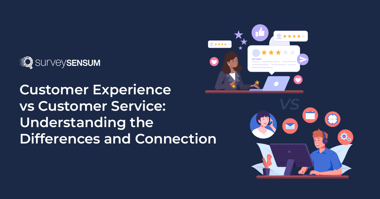 The banner image of the blog talking about what is Customer Experience vs Customer Service: Understanding the Differences and Connection