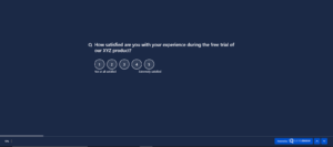 An image showing a free trial survey created on the SurveySensum tool asking - How satisfied are you with your experience during the free trial of our XYZ product?