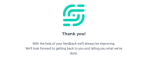 This image shows the thank you email by Starred, thanking their customer for feedback.