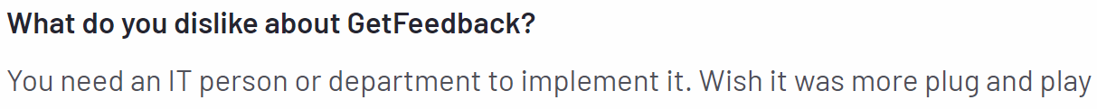 The image shows a con of GetFeedback.