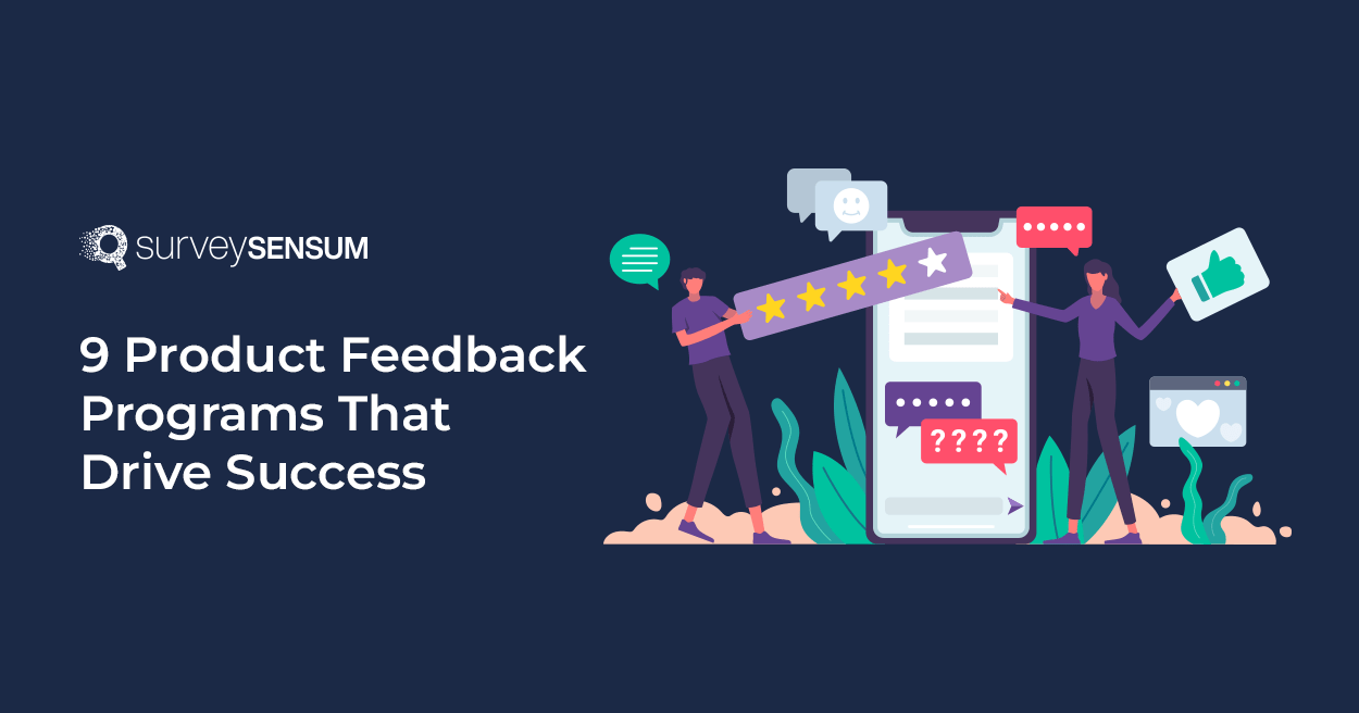 This is the banner image of product feedback programs where team members are strategizing to put together a product feedback program.