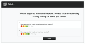 An image showing the CES form asking how easy it was for you to contact our customer support