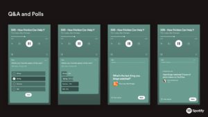 An image showing Spotify slide-up survey screenshots 