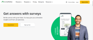 The image showing the third SurveySparrow alternative tool- SurveyMonkey 