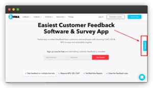 An image showing Zonka side tab survey screenshot