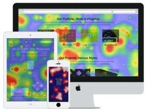 An image showing heatmap while analyzing the website on multiple devices