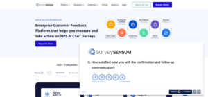 An image showing one of the website feedback question surveys of post-website experience asking - How satisfied were you with the confirmation and follow-up communication?