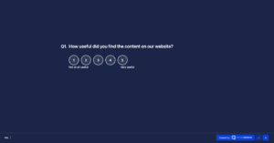 An image showing one of the website usability survey questions asking - How useful did you find the content on our website?