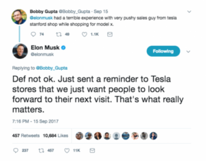 This is how Tesla acknowledges people’s feedback and assures them that their satisfaction is the company’s priority.