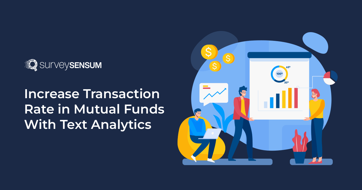 This is the Banner image of Text Analytics for Mutual Funds where employees are using the text analytics feature to identify the top trends and customer sentiments.