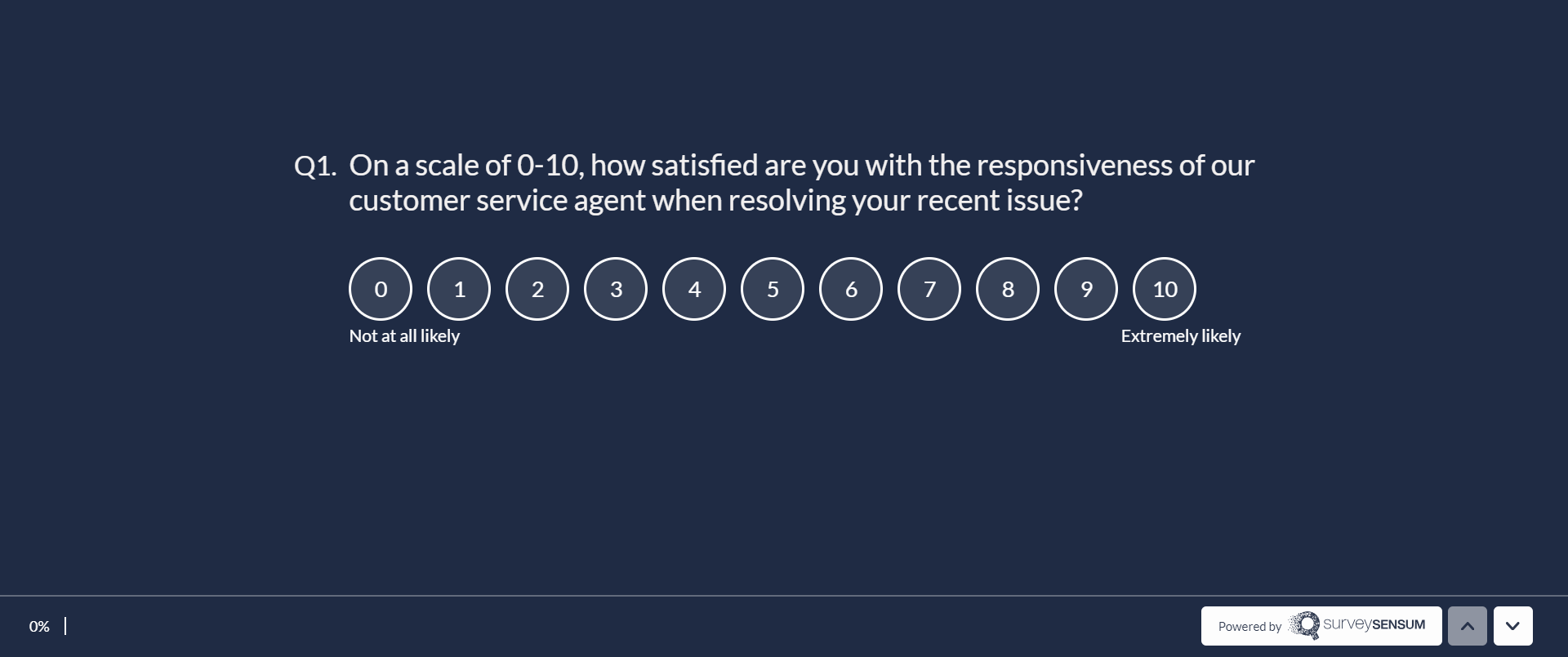 The image shows an example of an unbiased CSAT survey question where the customer is being asked to rate their experience with the customer service agent responsiveness in resolving a recent issue.