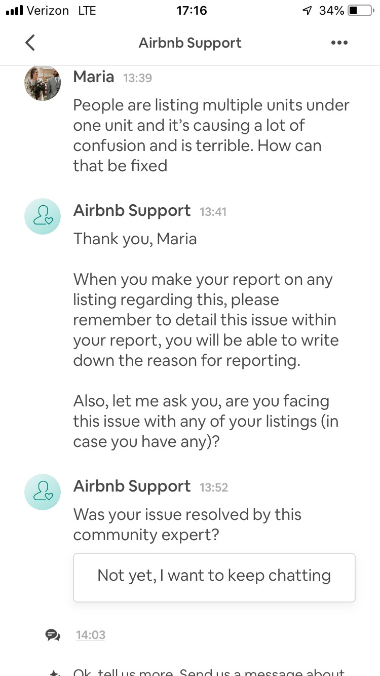  The image shows the chat support of Airbnb where the user is being assisted by chat support and effectively.