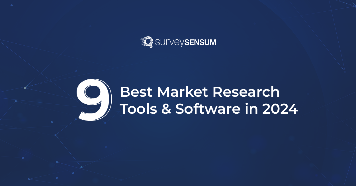 the shows the text 9 Best Market Research Tools & Software in 2024.