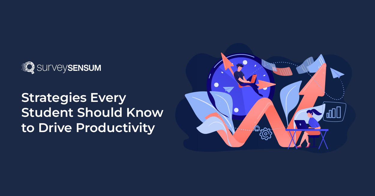 This is the banner image of student productivity where students are studying with proper strategies to boost their productivity and drive positive results.