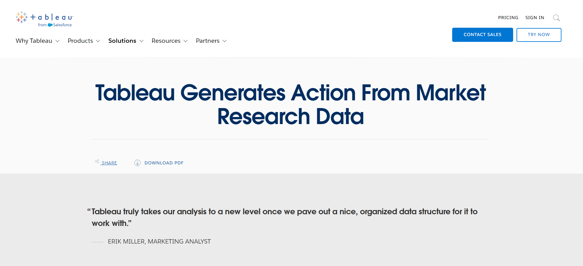 This is the image of the Home page of Tableau - one of the market research platforms. 