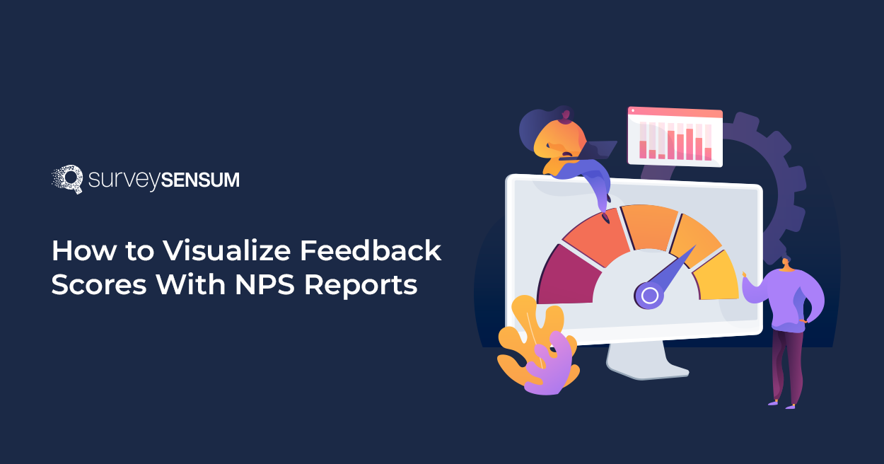 The banner image shows the text How to Visualize Feedback Scores With NPS Reports written against a dark blue background.
