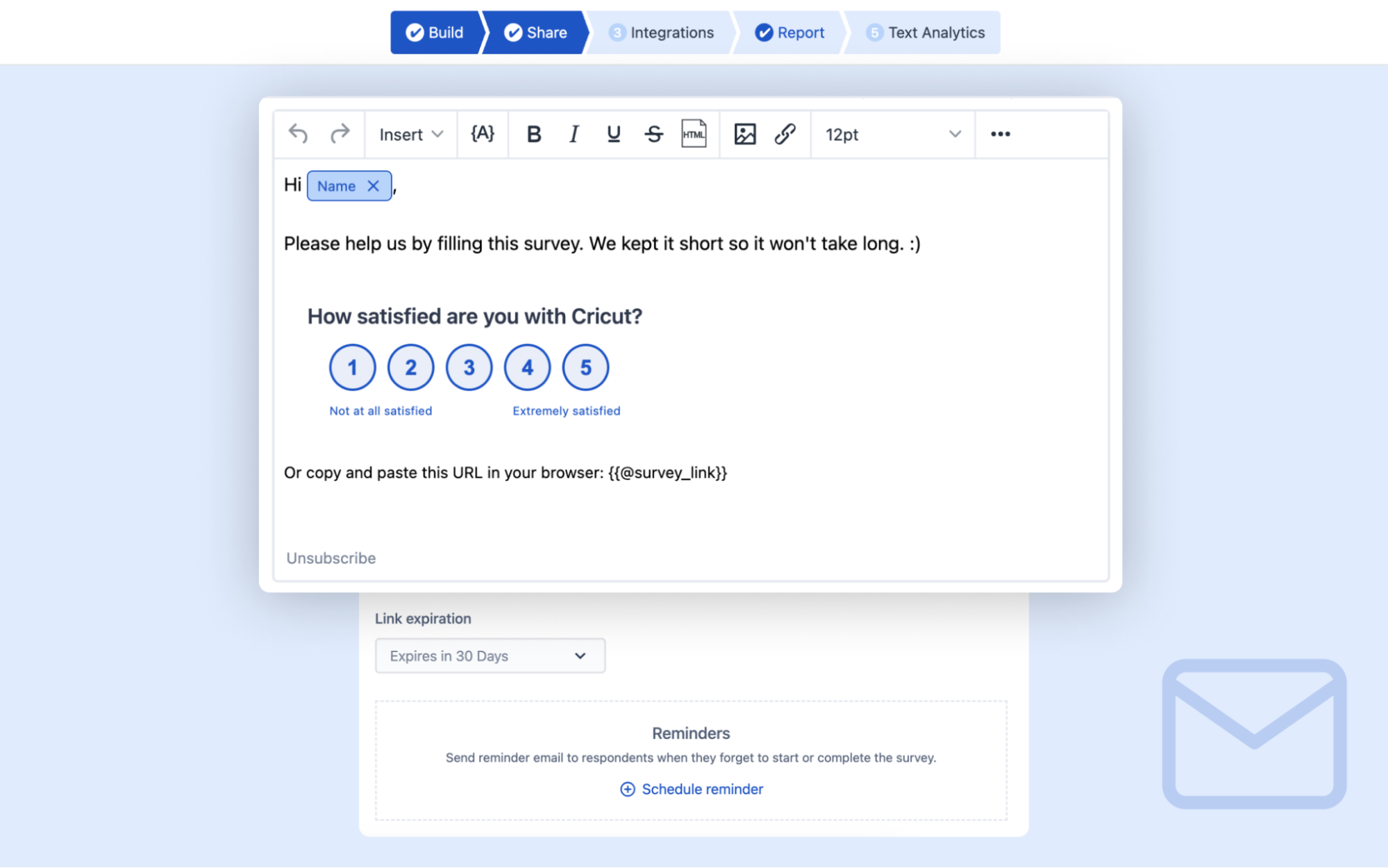 This image depicts the email feature offered by Surveysensum for survey distribution 