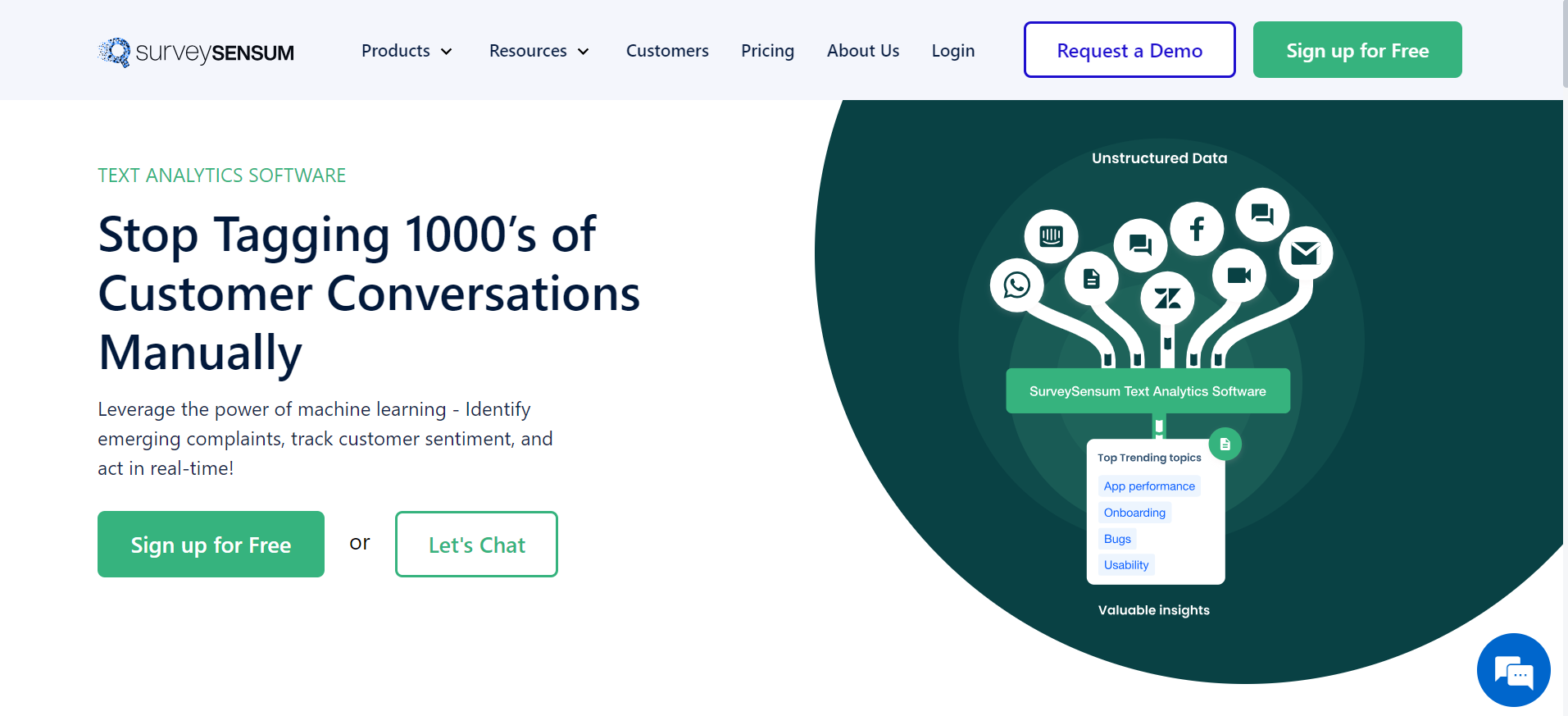 This image depicts the screenshot of Surveysensum’s capabilities as an AI survey tool. 