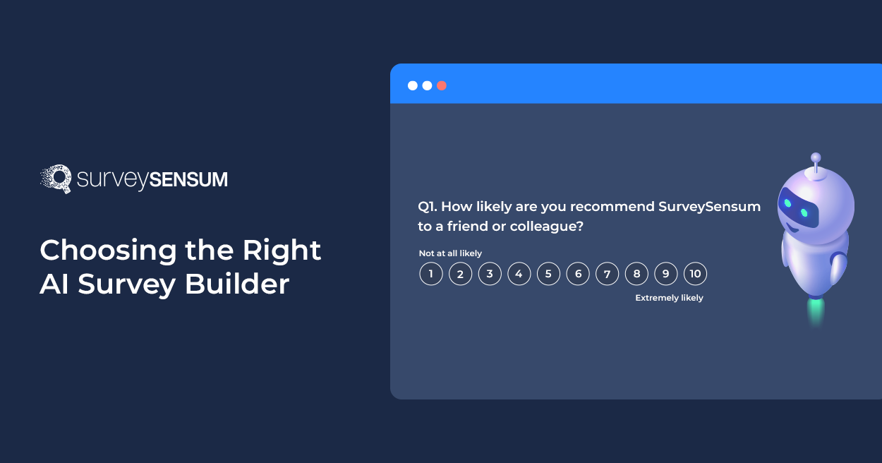 This is the banner image of Enhance Feedback Surveys With SurveySensum's AI Survey Builder