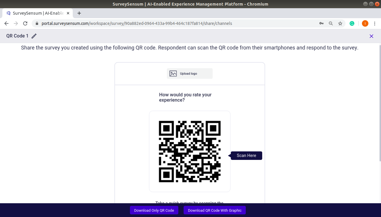 The image shows the QR code that can be downloaded. You can either download it with or without an image and text. 