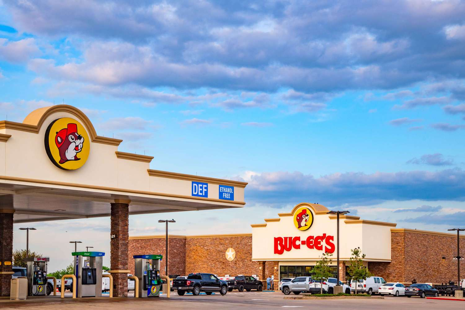 The image shows one of the Buc-ee's stores. 