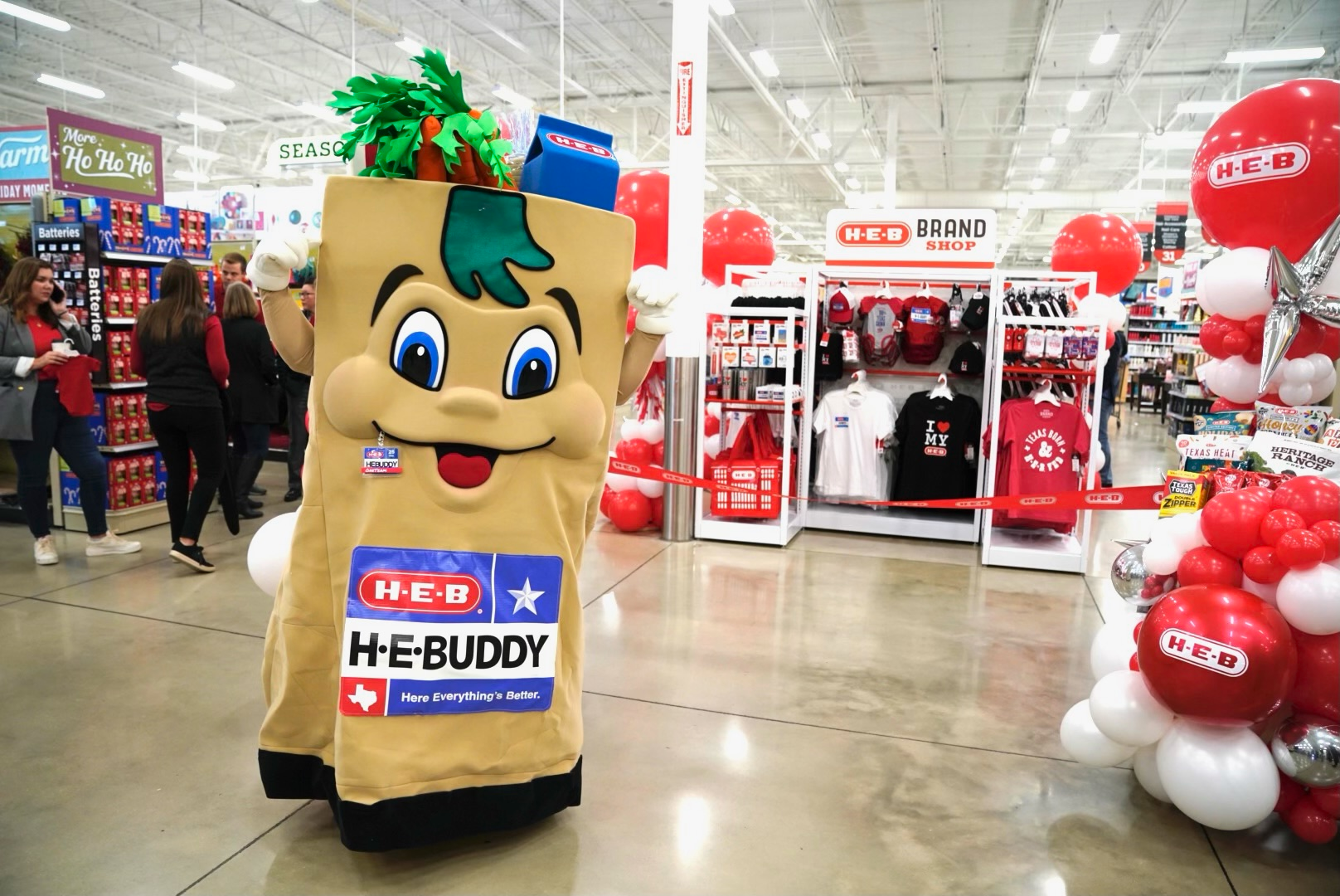 The image shows the inside of one of the H-E-B stores. 