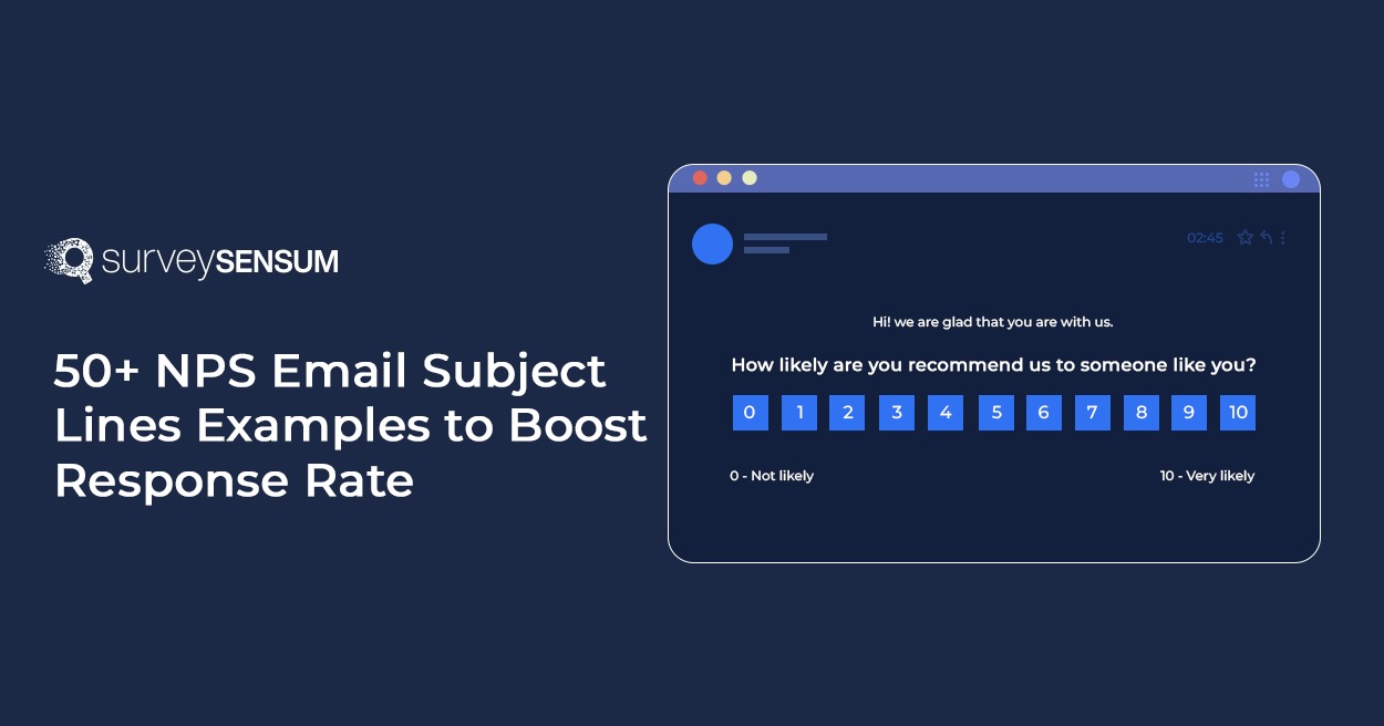 The banner image of the blog on the topic, 50+ NPS Email Subject Lines Examples to Boost Response Rate