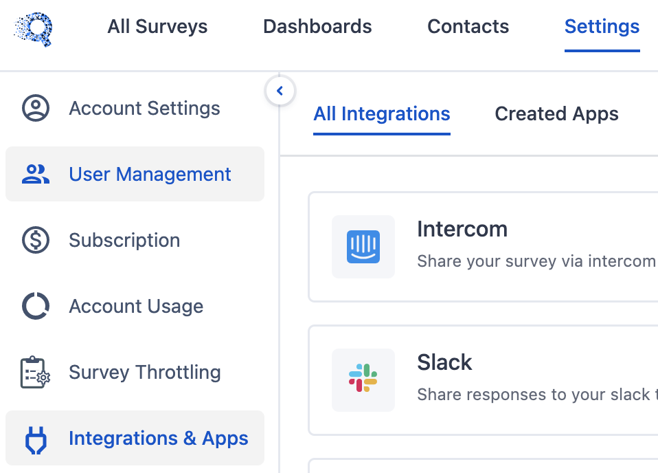 the image shows the process of integrating Hubspot with SurveySensum 