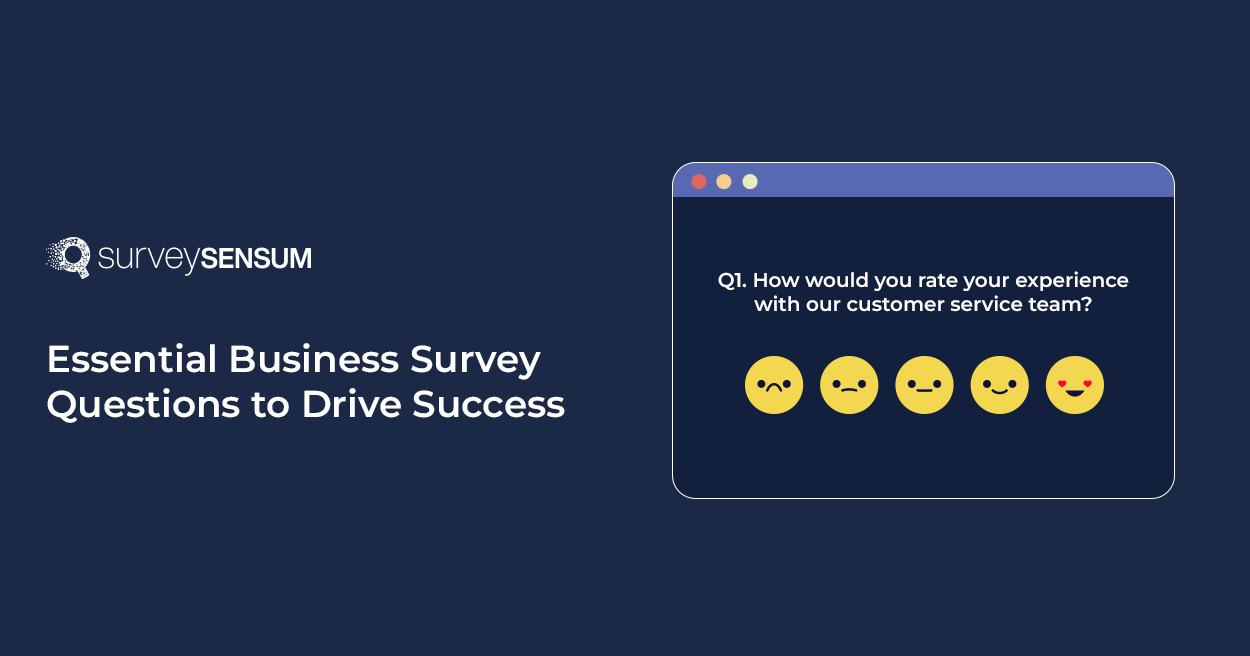 The banner image of the blog on the topic, 70+ Business Survey Questions to Drive Your Business