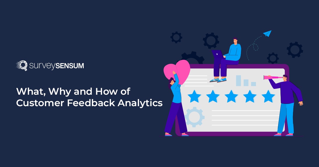 The banner for Customer Feedback Analytics blog published by SurveySensum