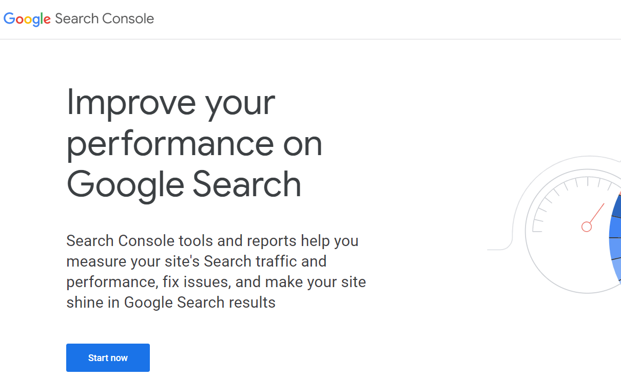 An image showing the Google Search Console website