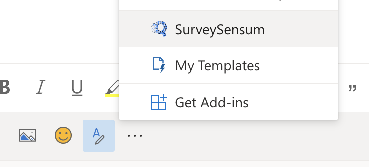 The image shows how to connect the SurveySensum Outlook Plugin to the SurveySensum portal. 