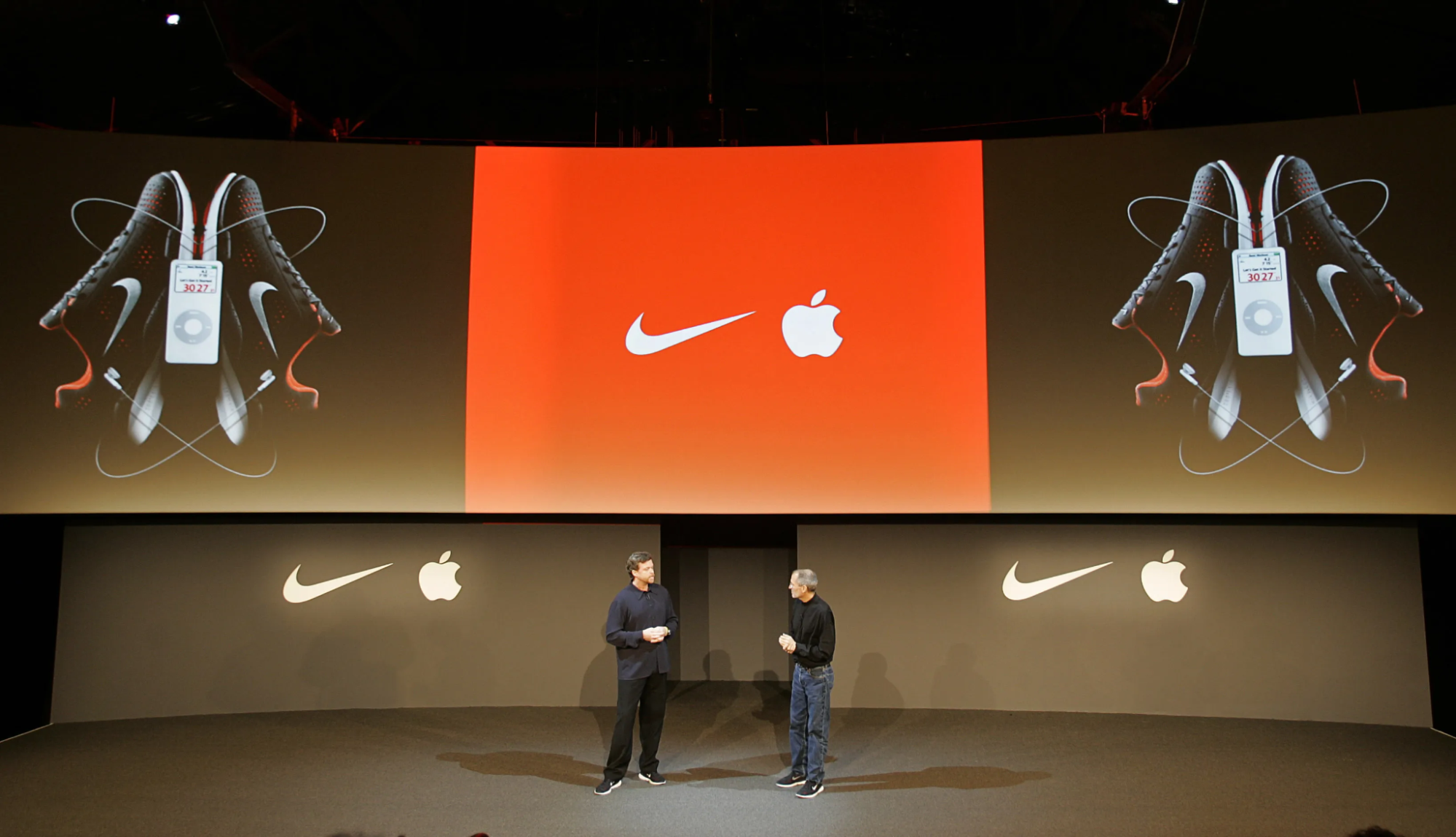 The image shows the collaboration between Nike and Apple. This collaboration results in the creation of innovative products that customers anticipate and cherish, ultimately boosting Nike NPS score. 