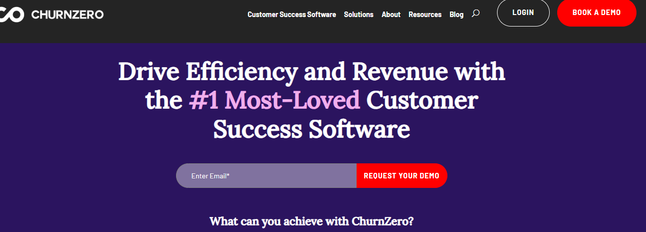 An image showing the home page for ChurnZero, one of CustomerGauge alternatives 