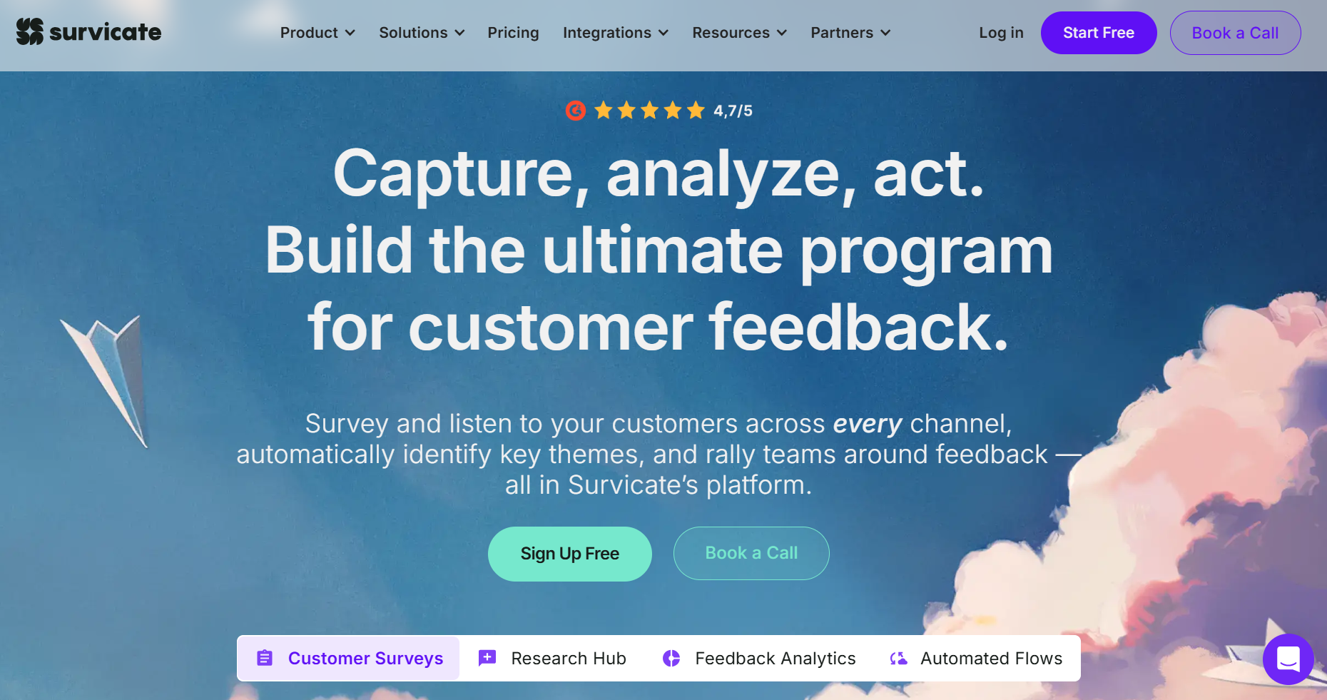 Dashboard of Survicate from the listicle of 12 Best CSAT Software Tools in 2026: From Feedback to Operational Action by SurveySensum