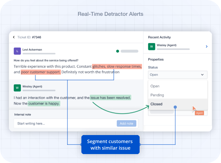 An image showing SurveySensum’s real-time detractor alerts in action—highlighting instant notifications. 