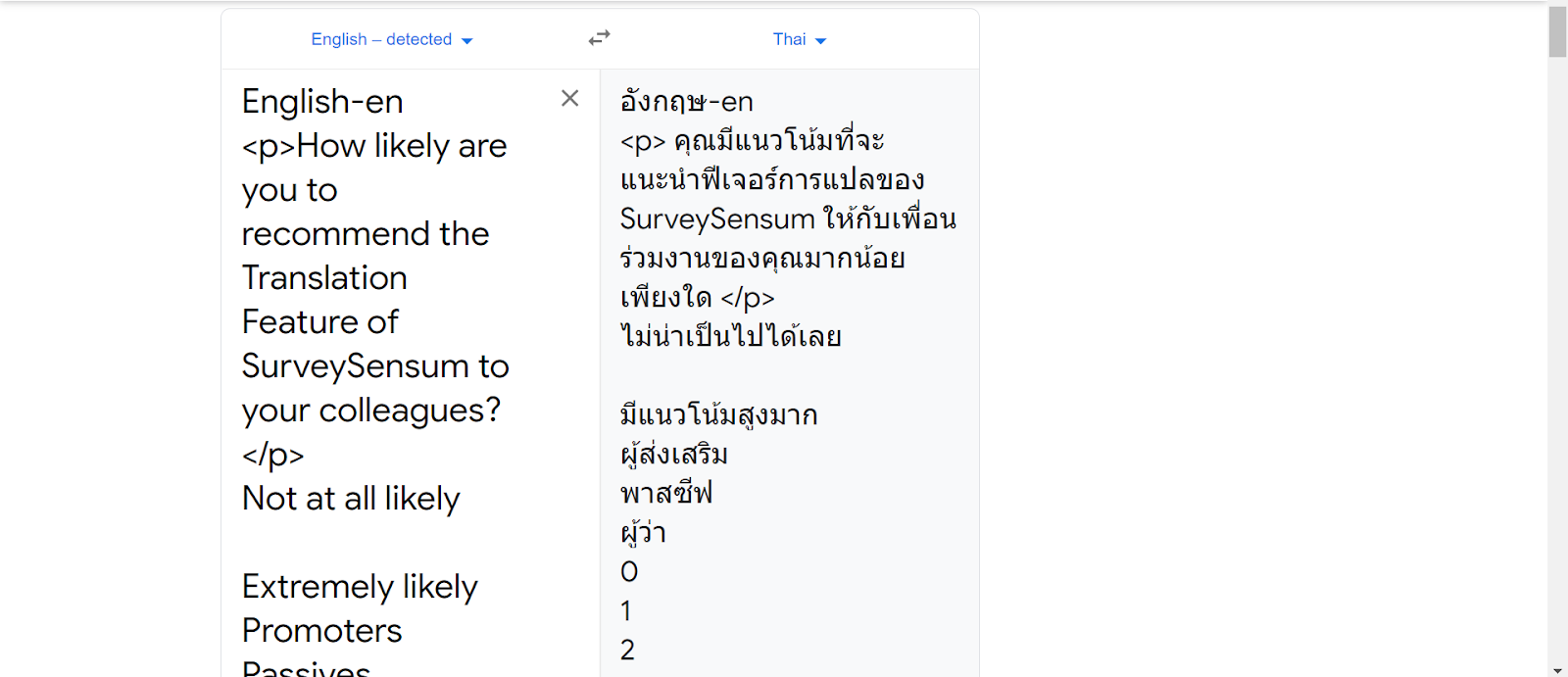 An image showing how SurveySensum’s multilingual survey capabilities enable you to localize elements of your survey. 