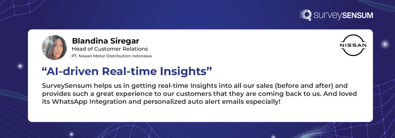 The image shows a customer review on the SurveySensum platform. The customer is talking about SurveySensum’s CX consultation.