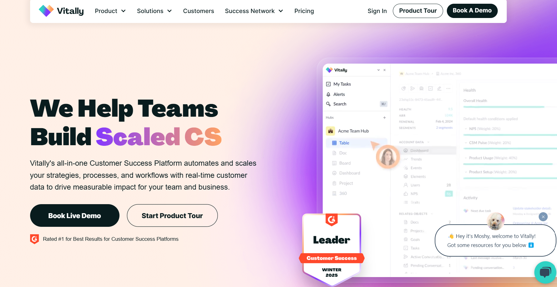 An image showing the Vitally homepage