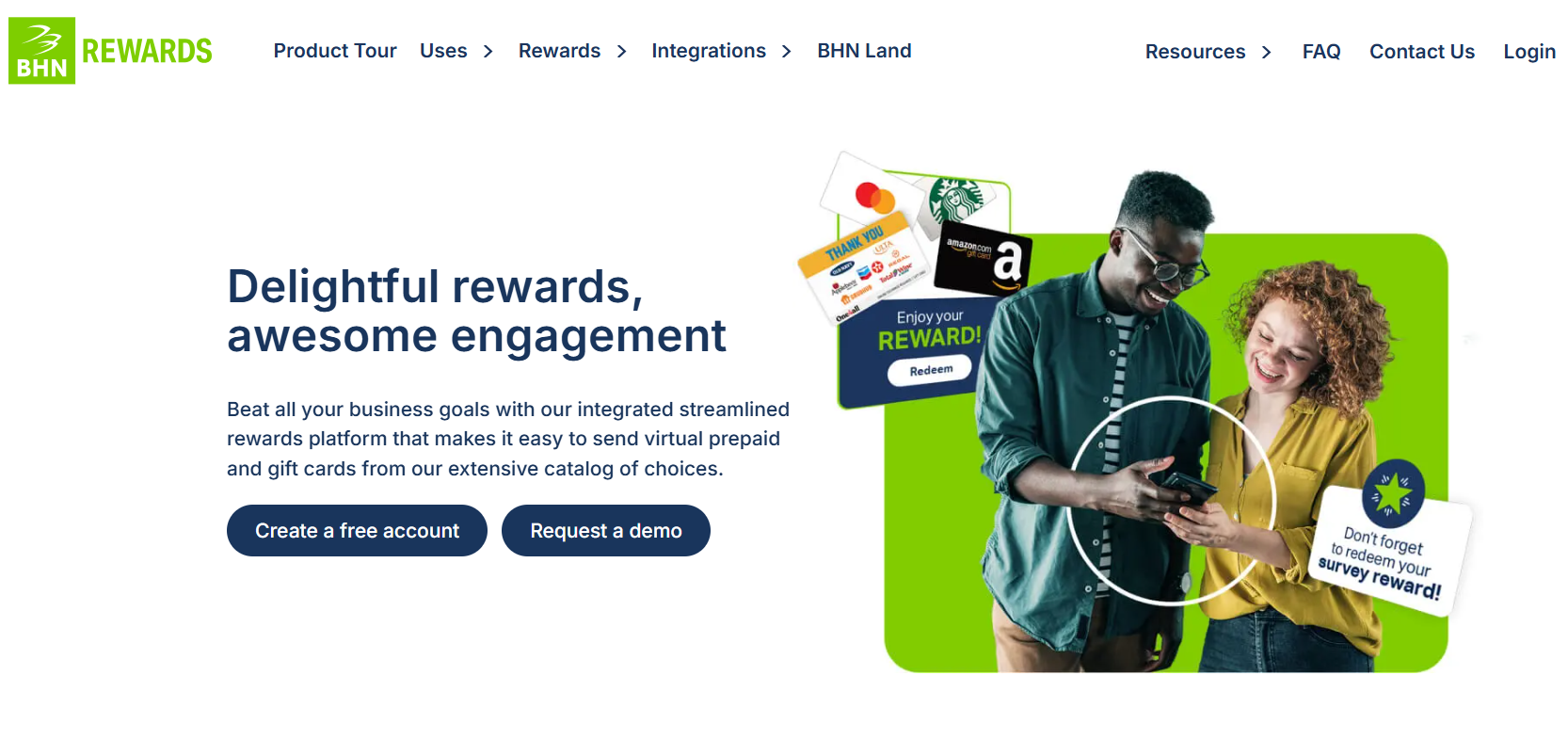 An image showing the BHN Rewards homepage