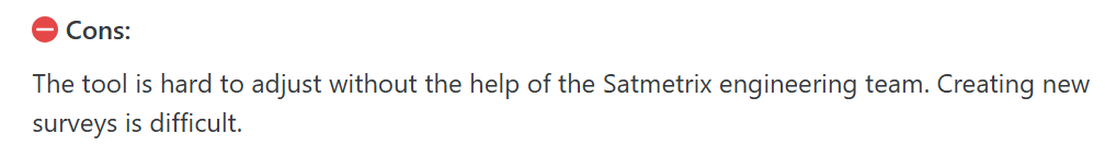 The image shows a con of Satmetrix