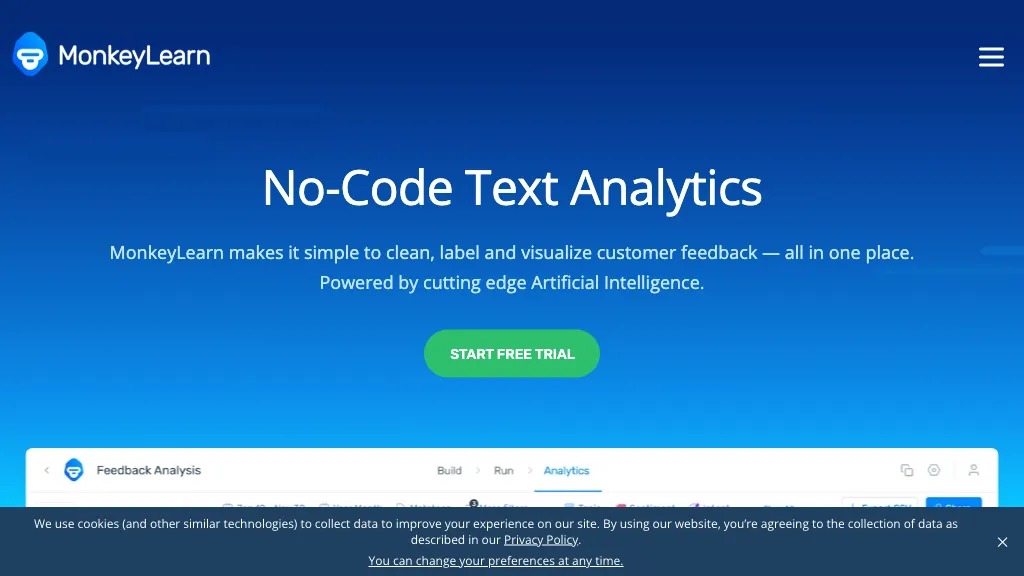 An image of the MonkeyLearn dashboard—the best sentiment analysis tool.