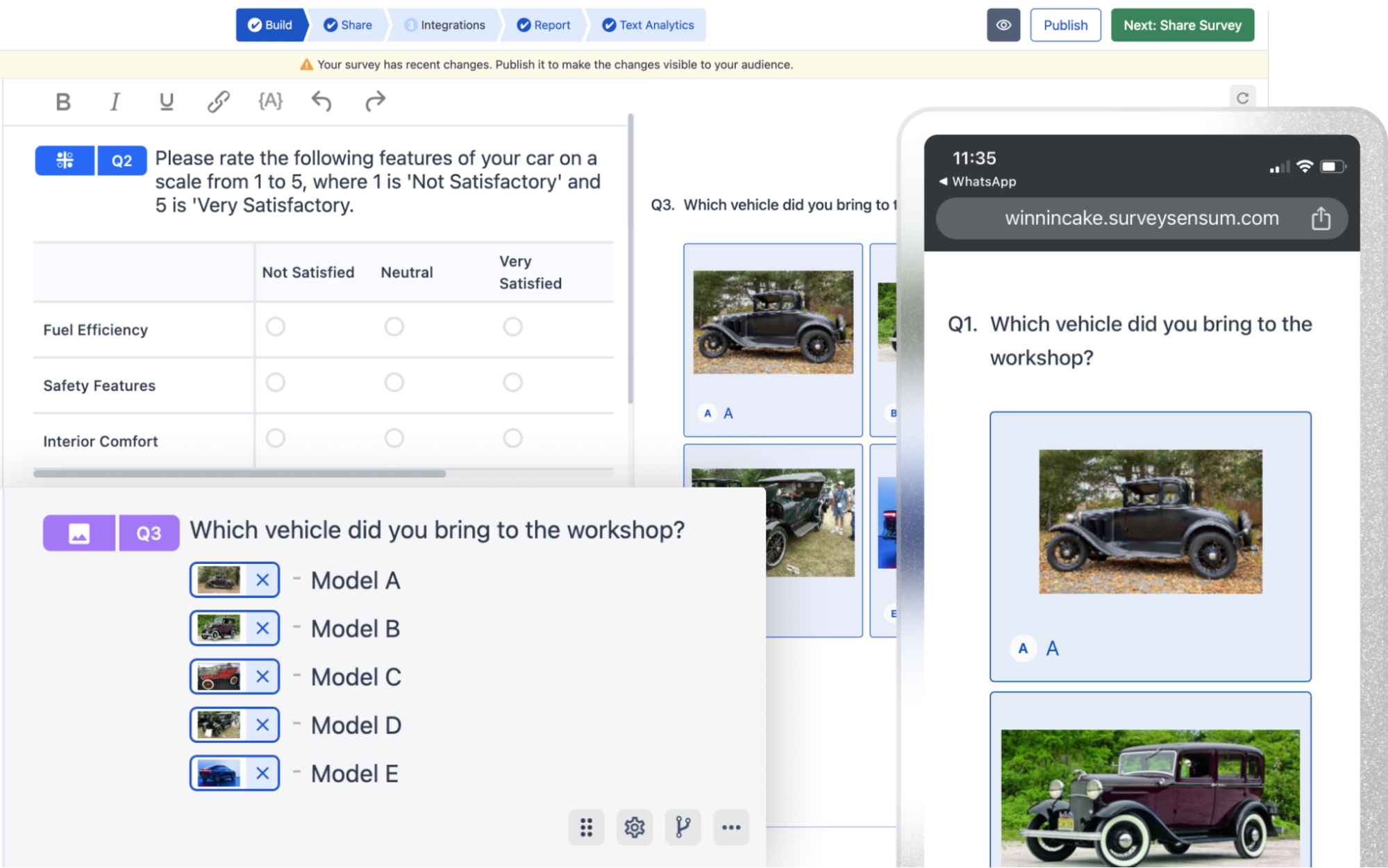 An image showing SurveySensum’s capability to design dynamic surveys. 