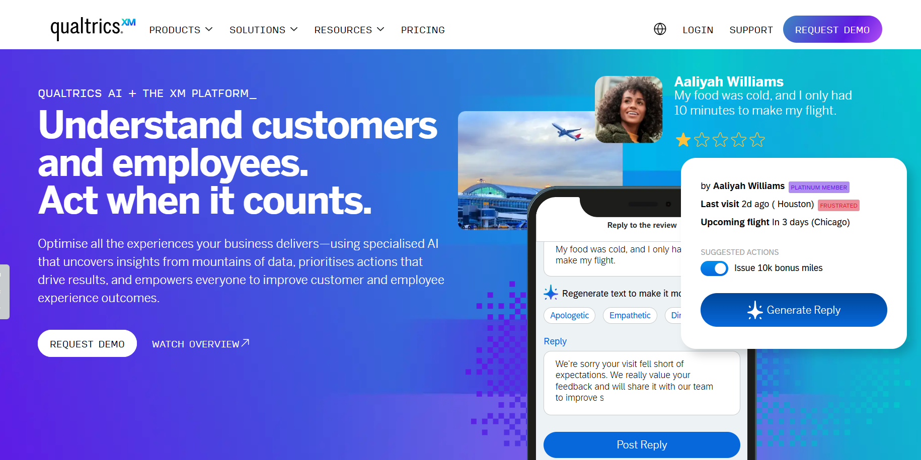 Qualtrics interface for designing customer experience surveys across insurance journeys