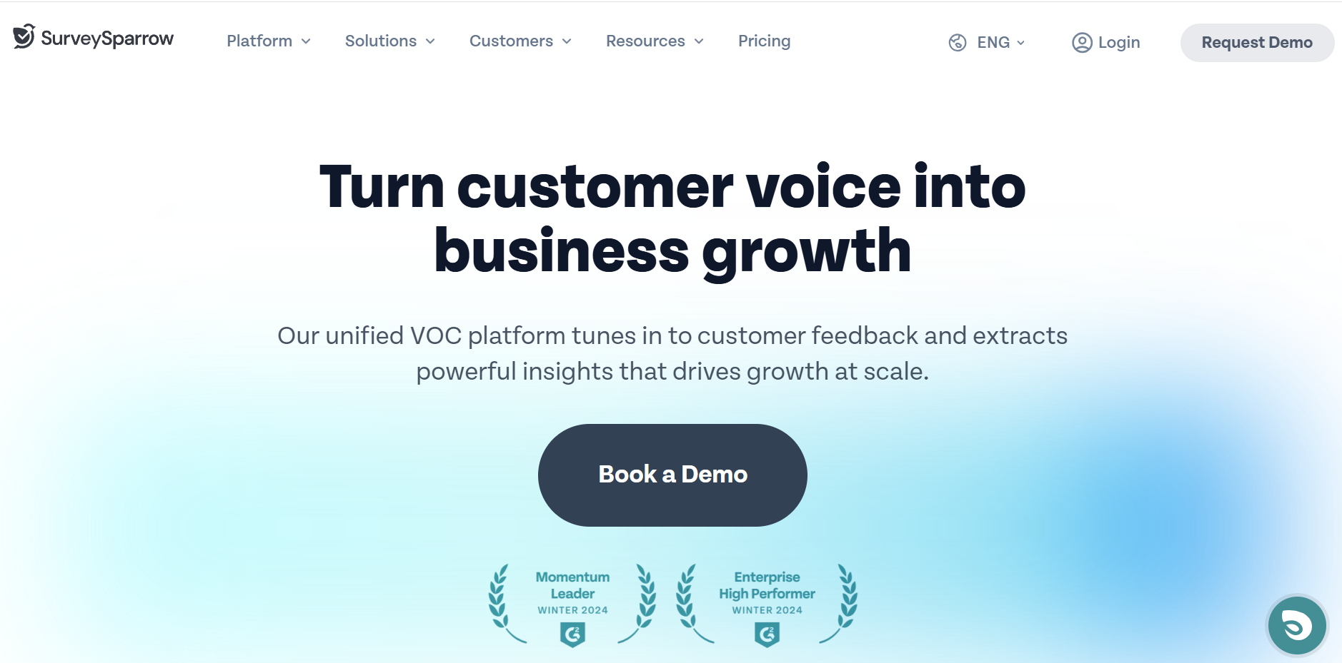 This is the banner image of SurveySparrow for the NPS software tools listicle
