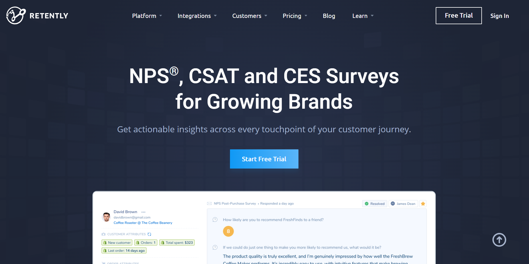 This is the banner image of Retently for the NPS software tools listicle