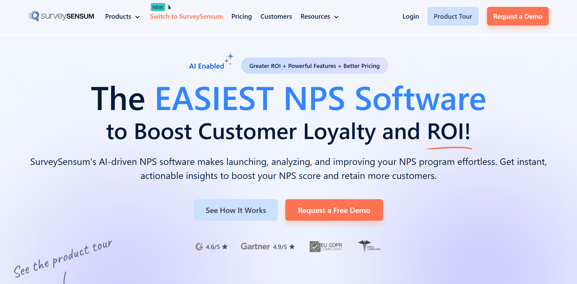 This is the banner image of SurveySensum for the the NPS software tools listicle