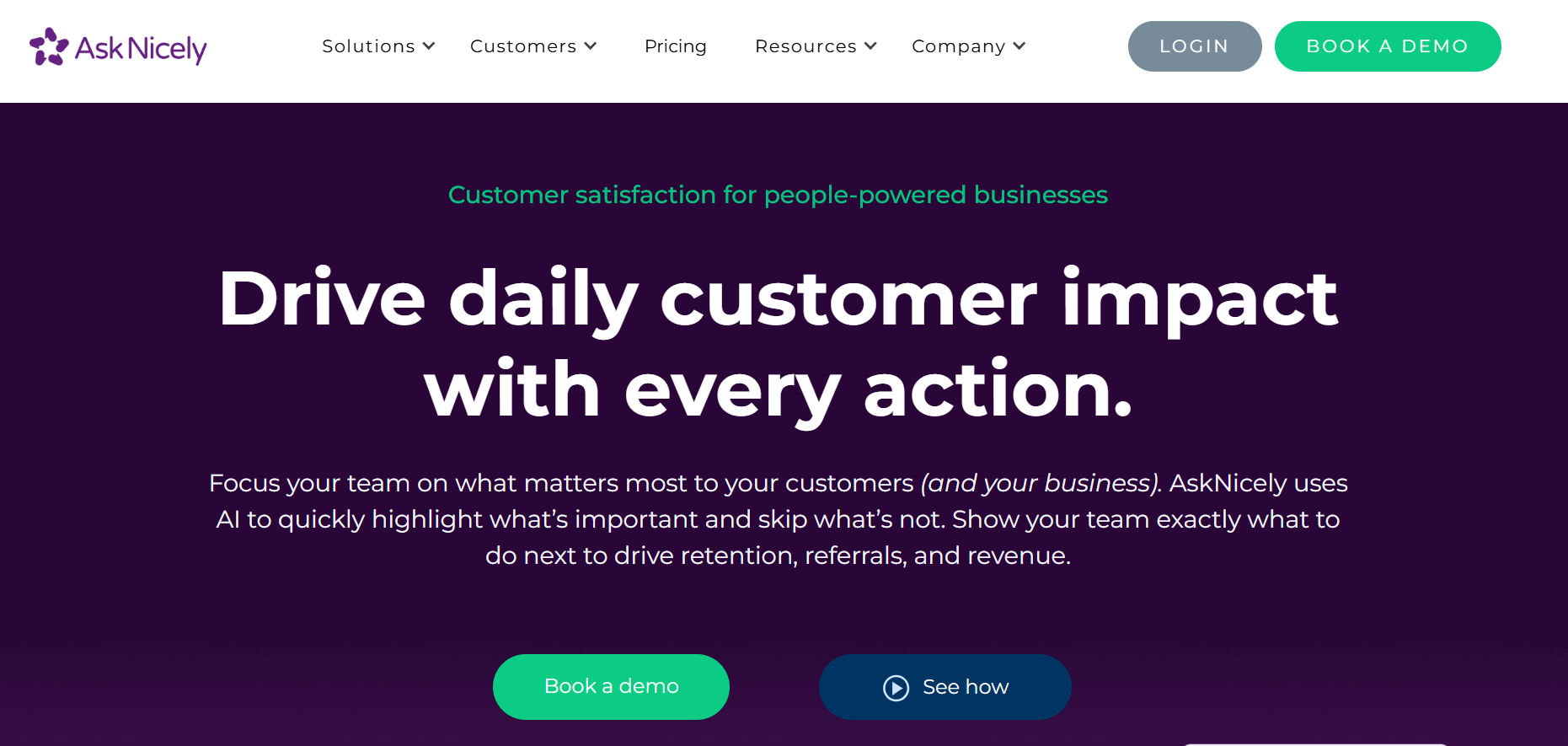 This is the banner image of AskNicely for the NPS software tools listicle