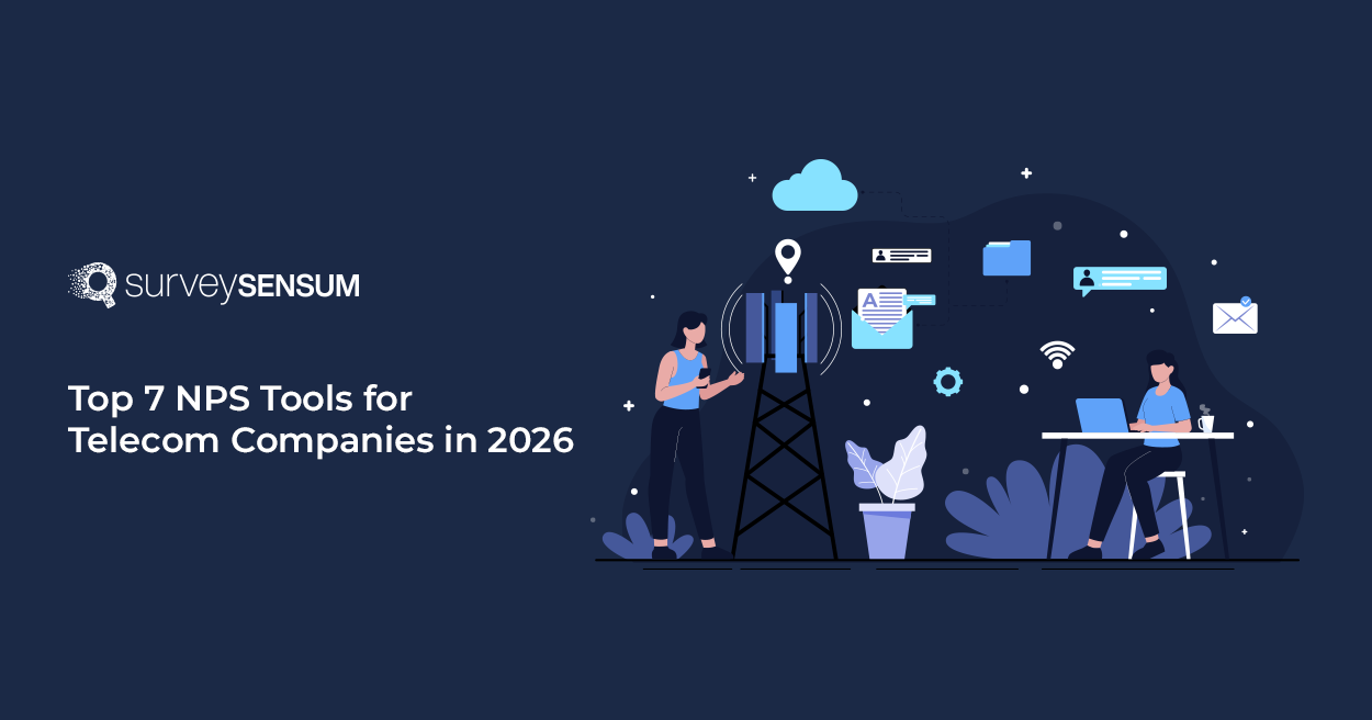 This is the banner image of top 7 nps tools for telecom companies in 2026